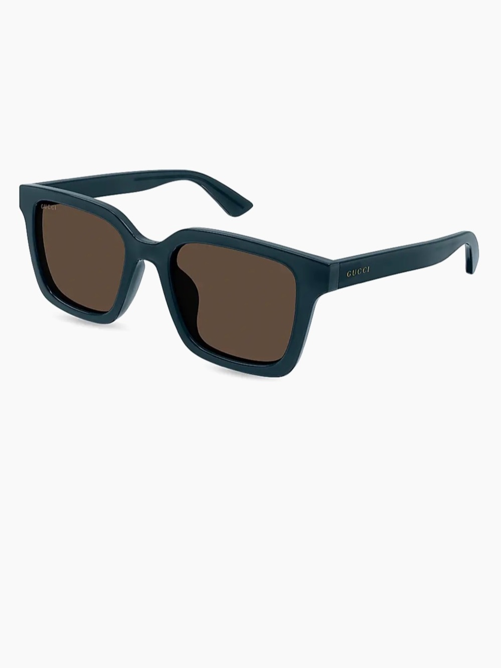 Gucci Teal Square Sunglasses with Brown Lenses